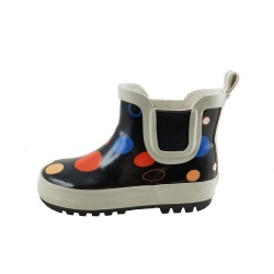 Kids ankle rubber rain boot welly with elastic band