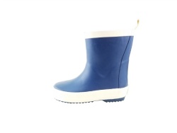 Kids navy short rubber rain boot welly