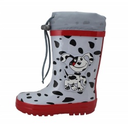 Kids popular white poppy rubber rain boot welly with cuff