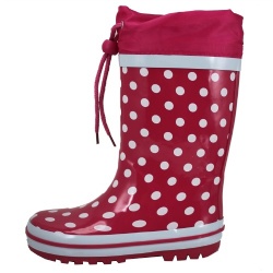 Kids customized pink rubber rain boot welly with cuff