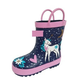 Kids wonderful unicorn rubber rain boot