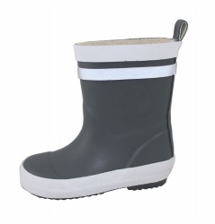 Kids short reflective grey rubber rain boot welly