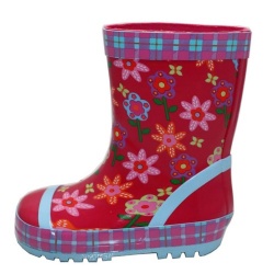 Kids latest hotsale floral rubber rain boot welly