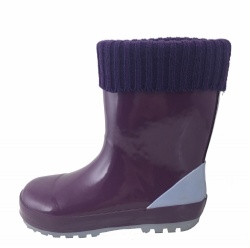 Kids latest hotsale purple rubber rain boot welly