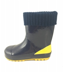 Kids latest hotsale navy rubber rain boot welly