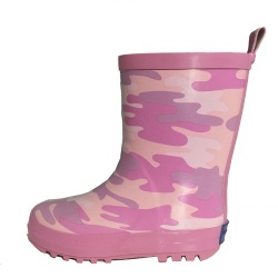 Kids newest customized pink camo rubber rain boot welly