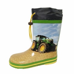 Kids picture printing rubber rain boot with cuff