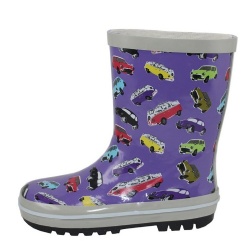 Kids hotsale purple rubber rain boot welly