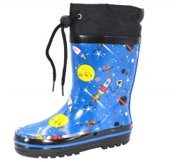 Kids waterproof blue rubber rain boot welly