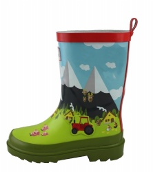 Kids waterproof gardening rubber rain boot welly