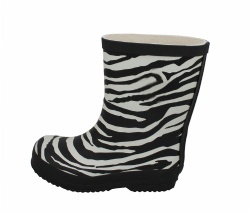 Kids high quality zebra rubber rain boot welly