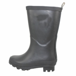 Kids high quality black long rubber rain boot welly