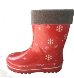 Kids newest red rubber rain boot with removable lining