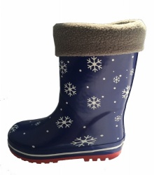 Kids newest navy snow rubber rain boot with removable lining