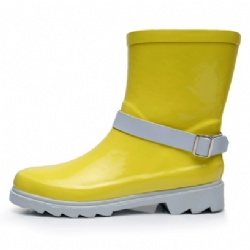 Yellow color fashion long adult boots