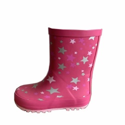 Kids pink stars rubber rain boot