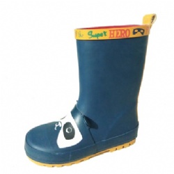 Kids high quality 3D pattern rubber rain boot welly