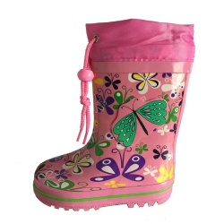 Kids hotsale pink girl's rubber rain boot welly