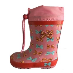 Kids hotsale pink girl's rubber rain boot welly