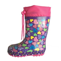 Kids hotsale  rubber rain boot welly for girl