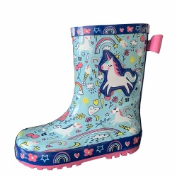 Kids floral unicorn rubber rain boot