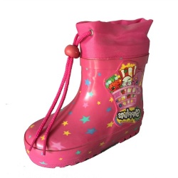 Kids customized short colorful star rubber rain boot with cuff