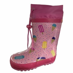 Kids ice cream rubber rain boot with cuff