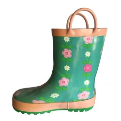 Kids hotsale girl's rubber rain boot with handle