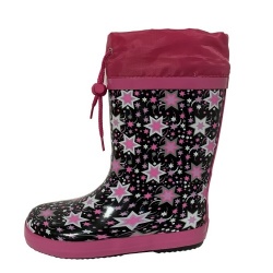 Kids colorful stars rubber rain boot with cuff