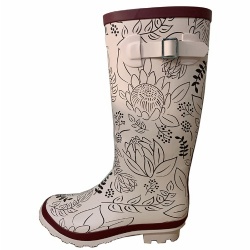 Garden flower printing Adult rubber boots