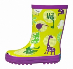 Kids customized hotsale purple giraff rubber rain boot