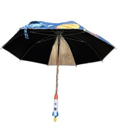 Kids blue safety umbrella with rochet handle