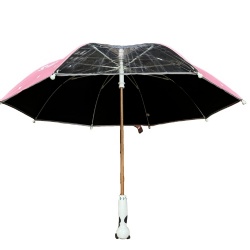 Kids pink panda safety umbrella with panda handle