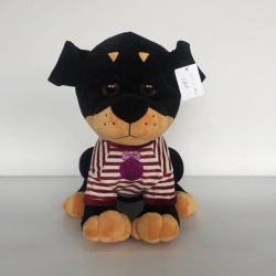 Kids cutie black&brown puppy furry toy