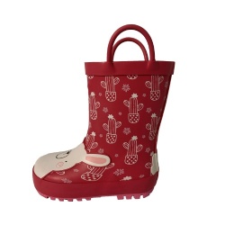 Kids pink sheep rubber rain boot